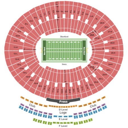 rose bowl tickets and rose bowl seating charts 2018 rose rose bowl game 2018 seating chart